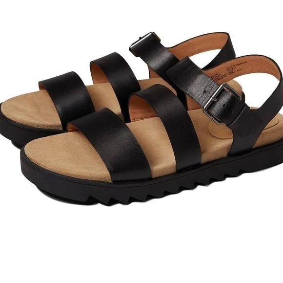 Madewell Womens The Addie  Leather Platform Tractor Sandals shoes sz 9.5 - Picture 1 of 12
